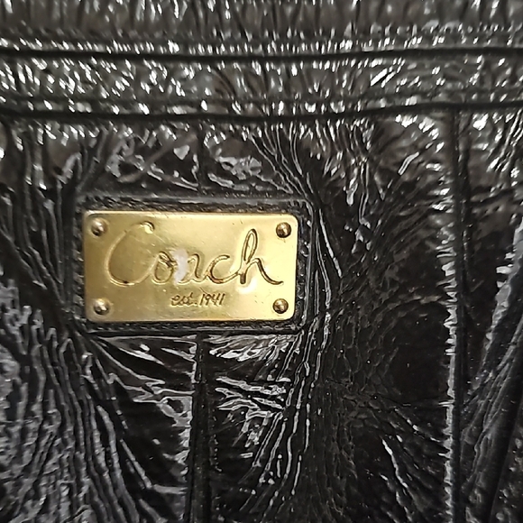 Coach Kristin Patent Leather Satchel  Black Leather Handbag - Picture 5 of 6
